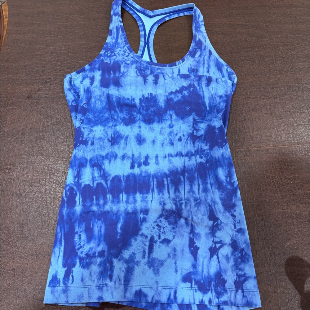 lululemon athletica Blue Tie-Dye Tank Top
